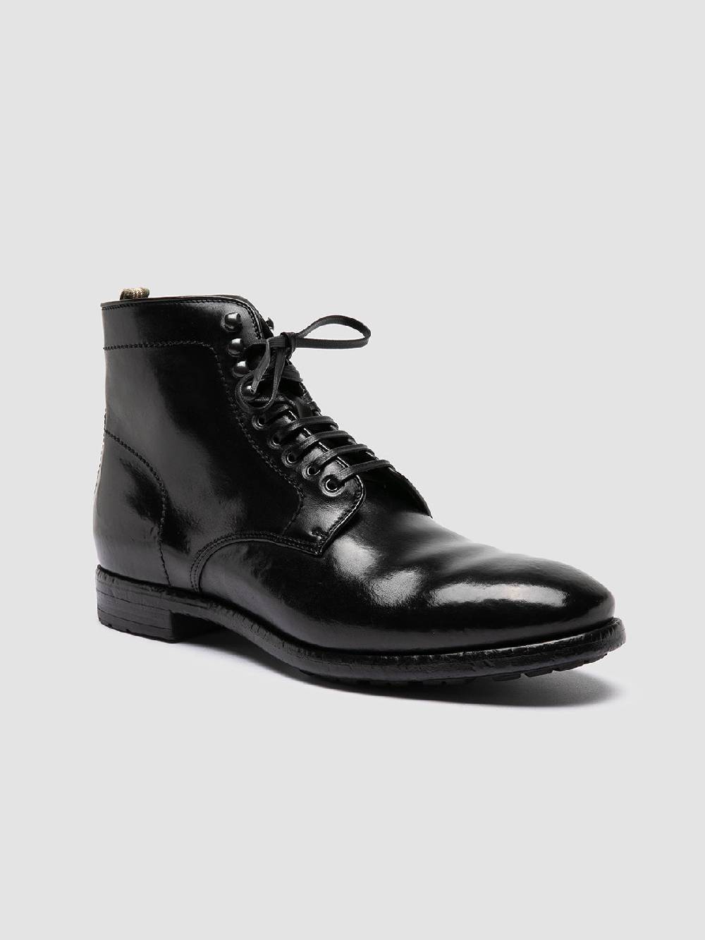 Officine Creative PRINCE 610 Stivaletti in Pelle Nera Nuova
