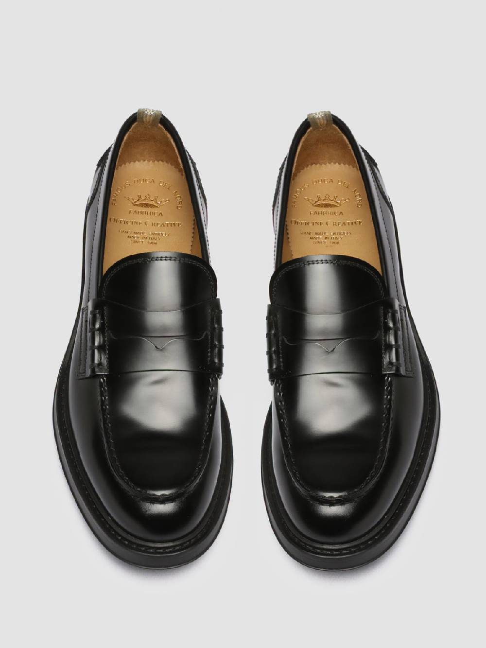 Officine Creative UNIFORM 001 Mocassini in Pelle Nera In Linea
