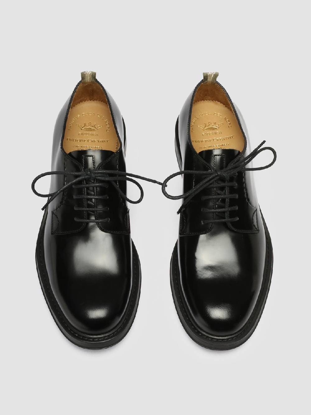 Officine Creative UNIFORM 003 Derby in Pelle Nera Qualità