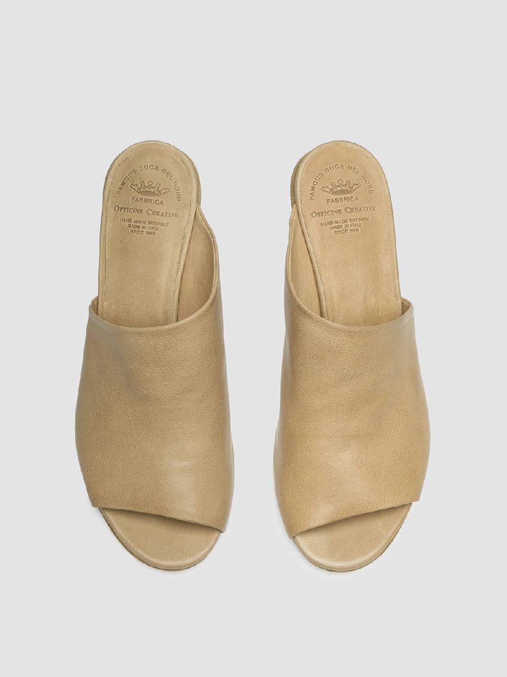 Officine Creative HELYETTE 016 Sabot in Pelle Tortora Affare Del Giorno
