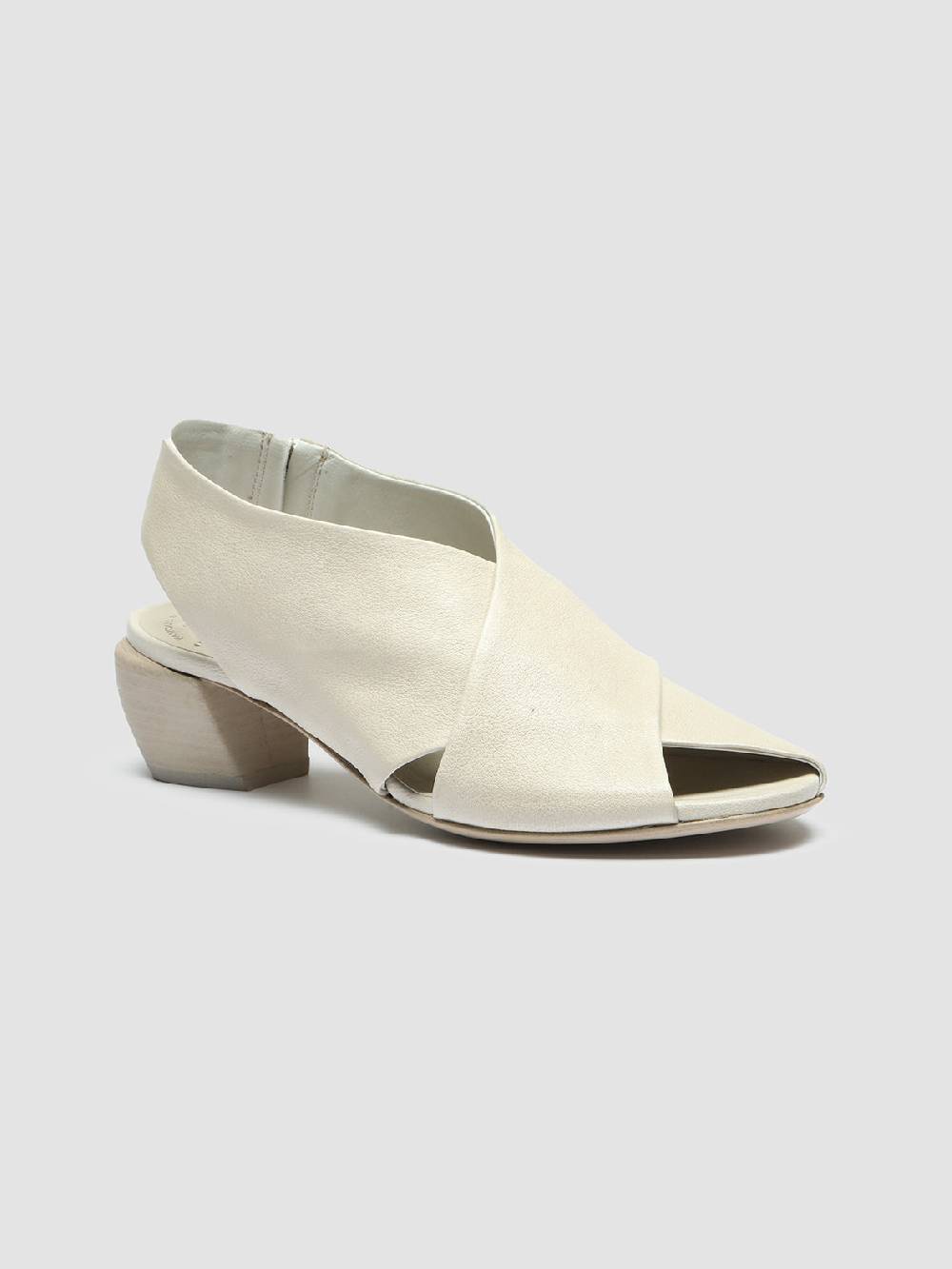 Officine Creative HELYETTE 024 Off White Leather Slide Sandals Sottocosto