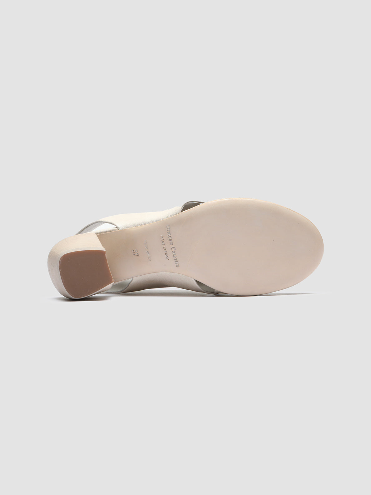 Officine Creative HELYETTE 024 Off White Leather Slide Sandals Sottocosto