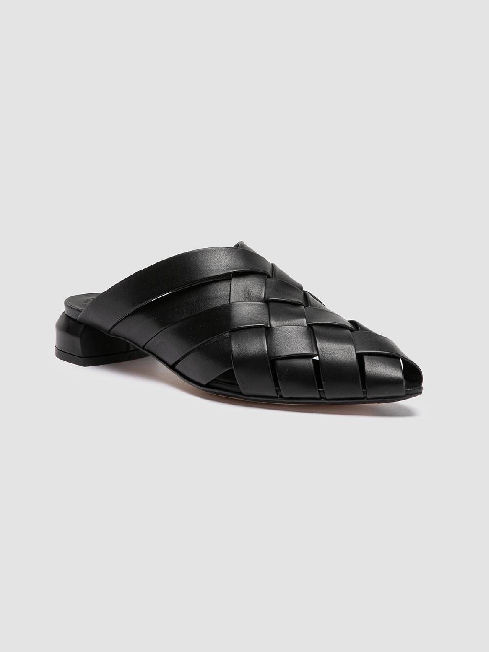 Officine Creative SAGE 105 Sandali Sabot in Pelle Nera Presa