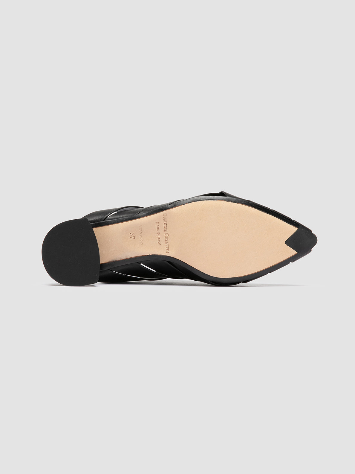 Officine Creative SAGE 105 Sandali Sabot in Pelle Nera Presa