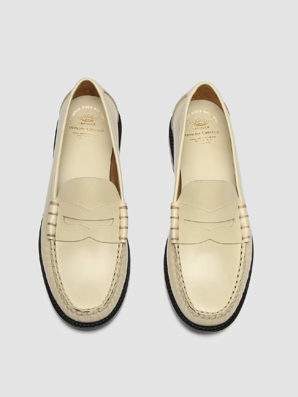 Officine Creative ZIVAGO 103 Ivory Leather Penny Loafers Online