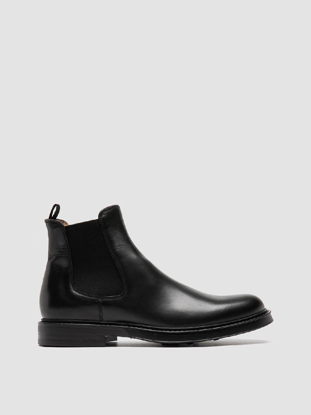 Officine Creative UNIFORM 005 Stivaletti Chelsea in Pelle Nera Offerte