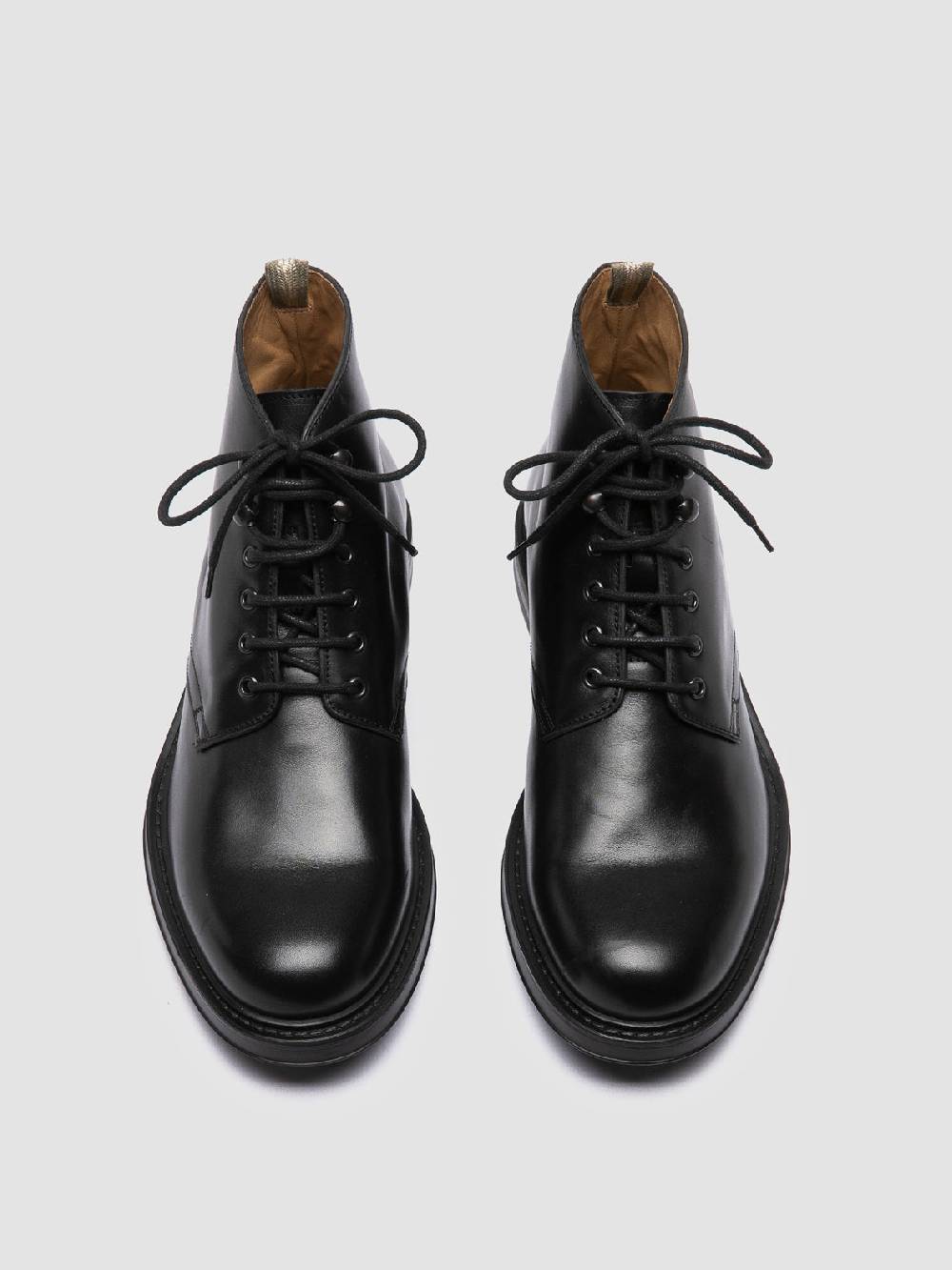 Officine Creative UNIFORM 018 Stivali Neri in Pelle Vendita Calda