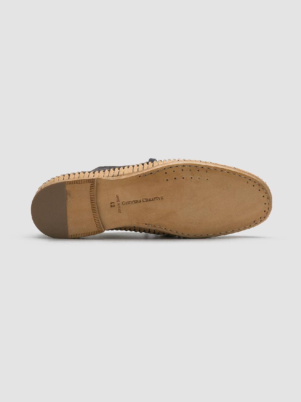 Officine Creative MAURICE 001 Blue Suede Derby Shoes Saldi Di Fabbrica