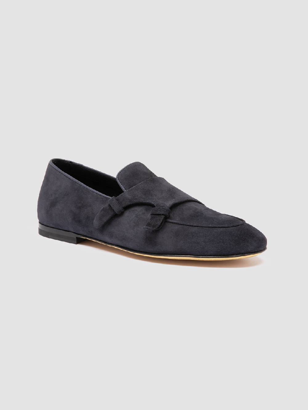 Officine Creative AIRTO 010 Mocassini Penny in Pelle Scamosciata Blu In Linea
