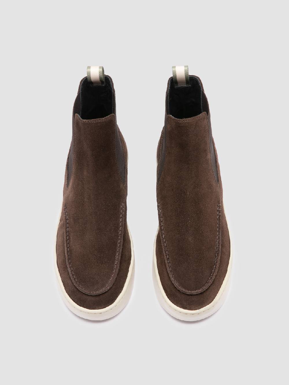 Officine Creative BUG 003 Stivaletti Chelsea in Pelle Scamosciata Marrone Pezzi Unici