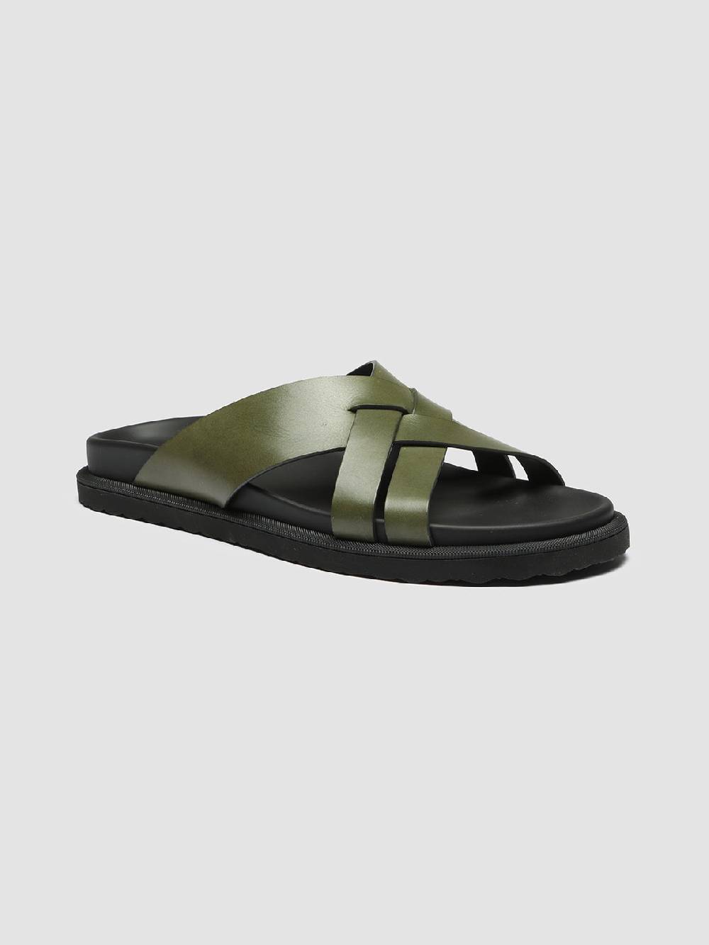 Officine Creative CHARRAT 003 Sandali in Pelle Verde Soddisfazione Garantita