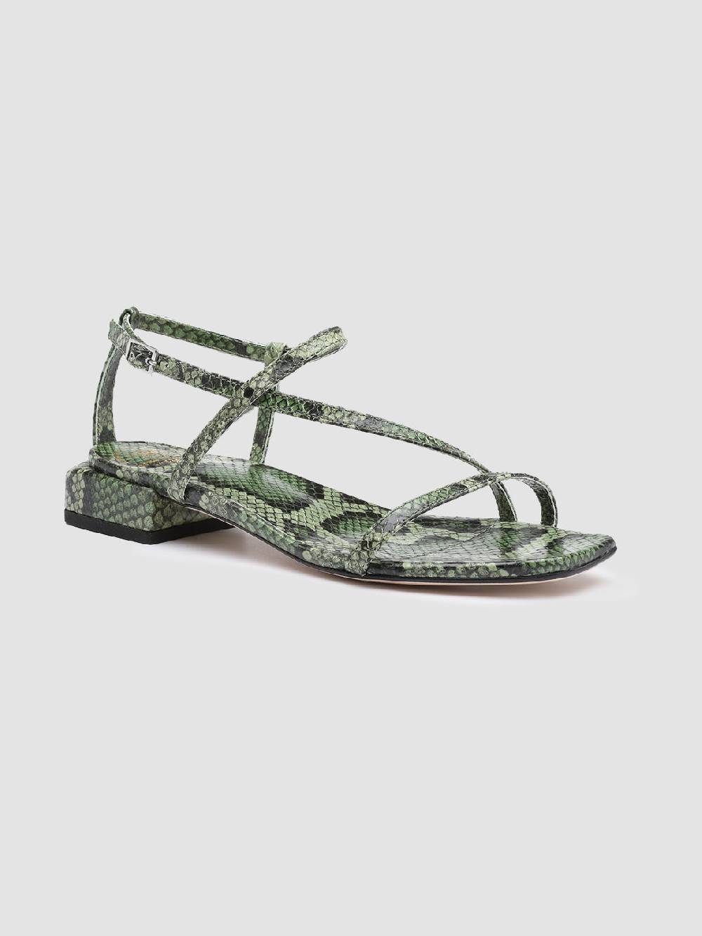 Officine Creative GILLIAN 004 Sandali in Pelle Verde Fino Al -60%