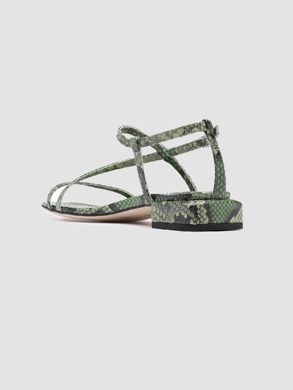 Officine Creative GILLIAN 004 Sandali in Pelle Verde Fino Al -60%