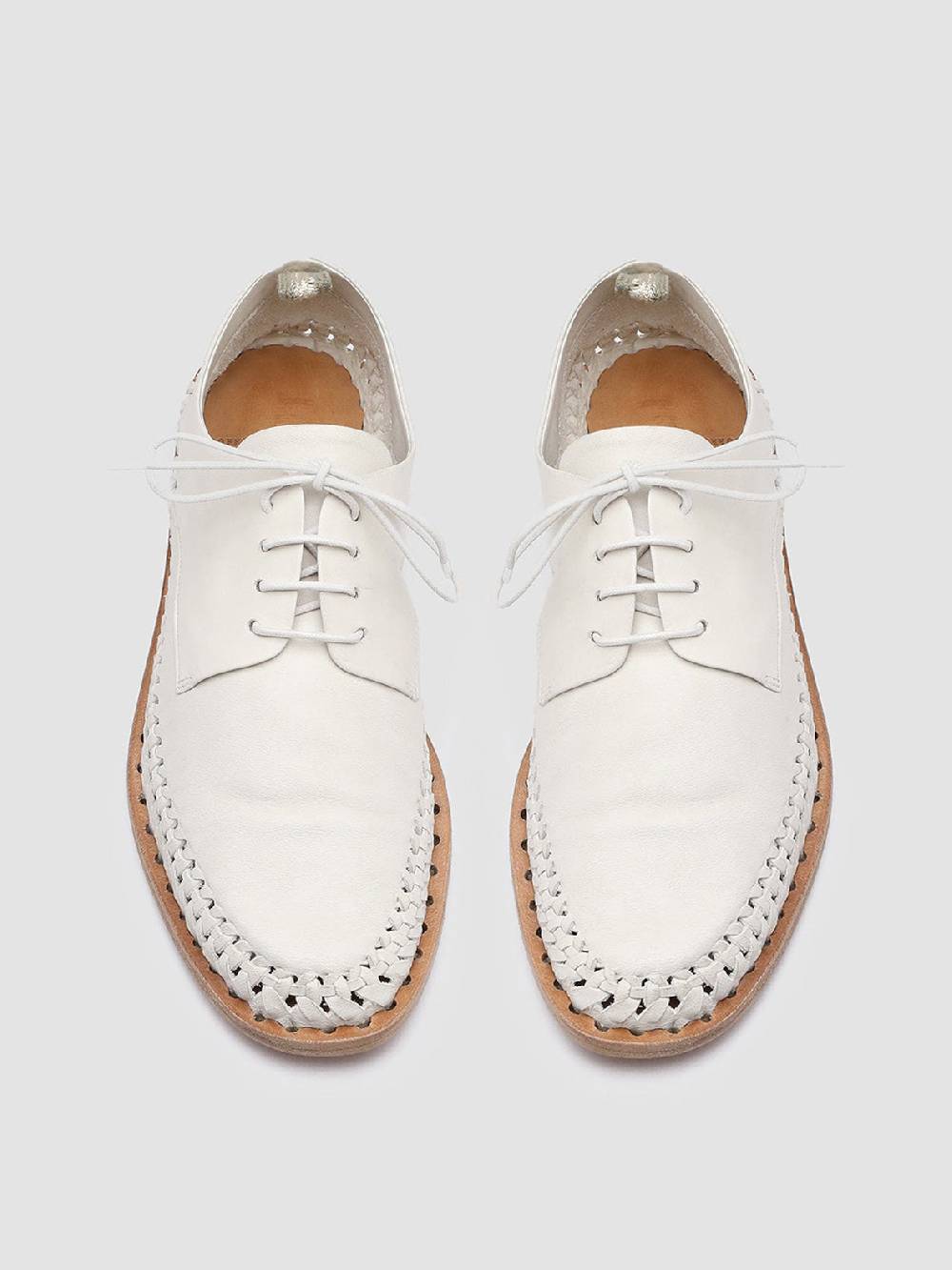 Officine Creative MABELLE 001 Derby in Nappa Bianca Prezzo Ridotto
