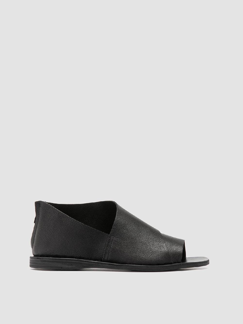 Officine Creative ITACA 046 Scarpe a Punta Aperta in Pelle Nera Outlet