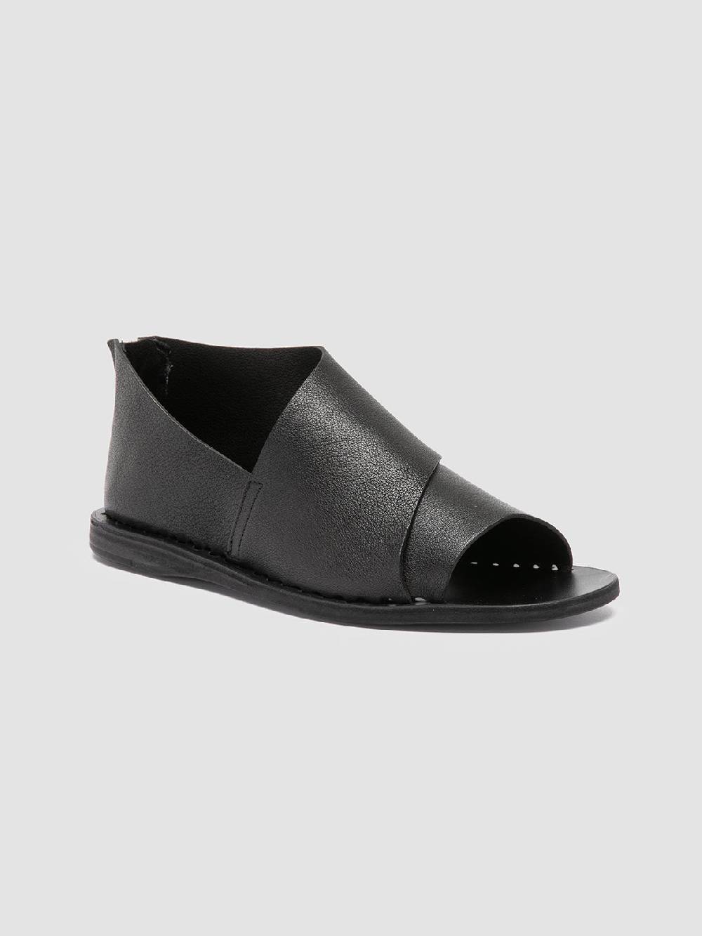 Officine Creative ITACA 046 Scarpe a Punta Aperta in Pelle Nera Outlet