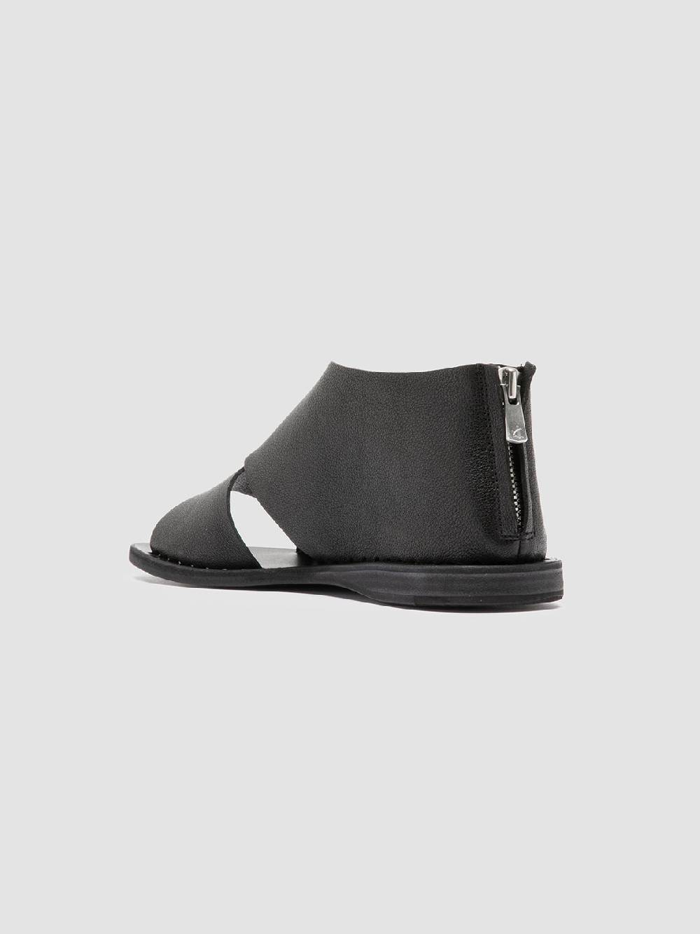 Officine Creative ITACA 046 Scarpe a Punta Aperta in Pelle Nera Outlet