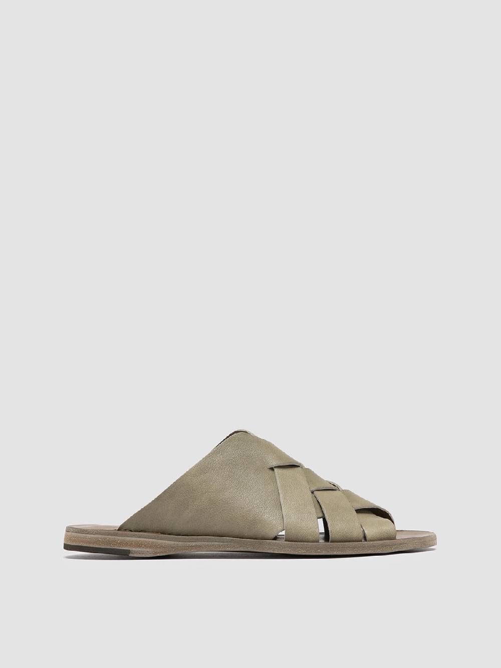 Officine Creative ITACA 049 Sandali Slide in Pelle Verde Saldi