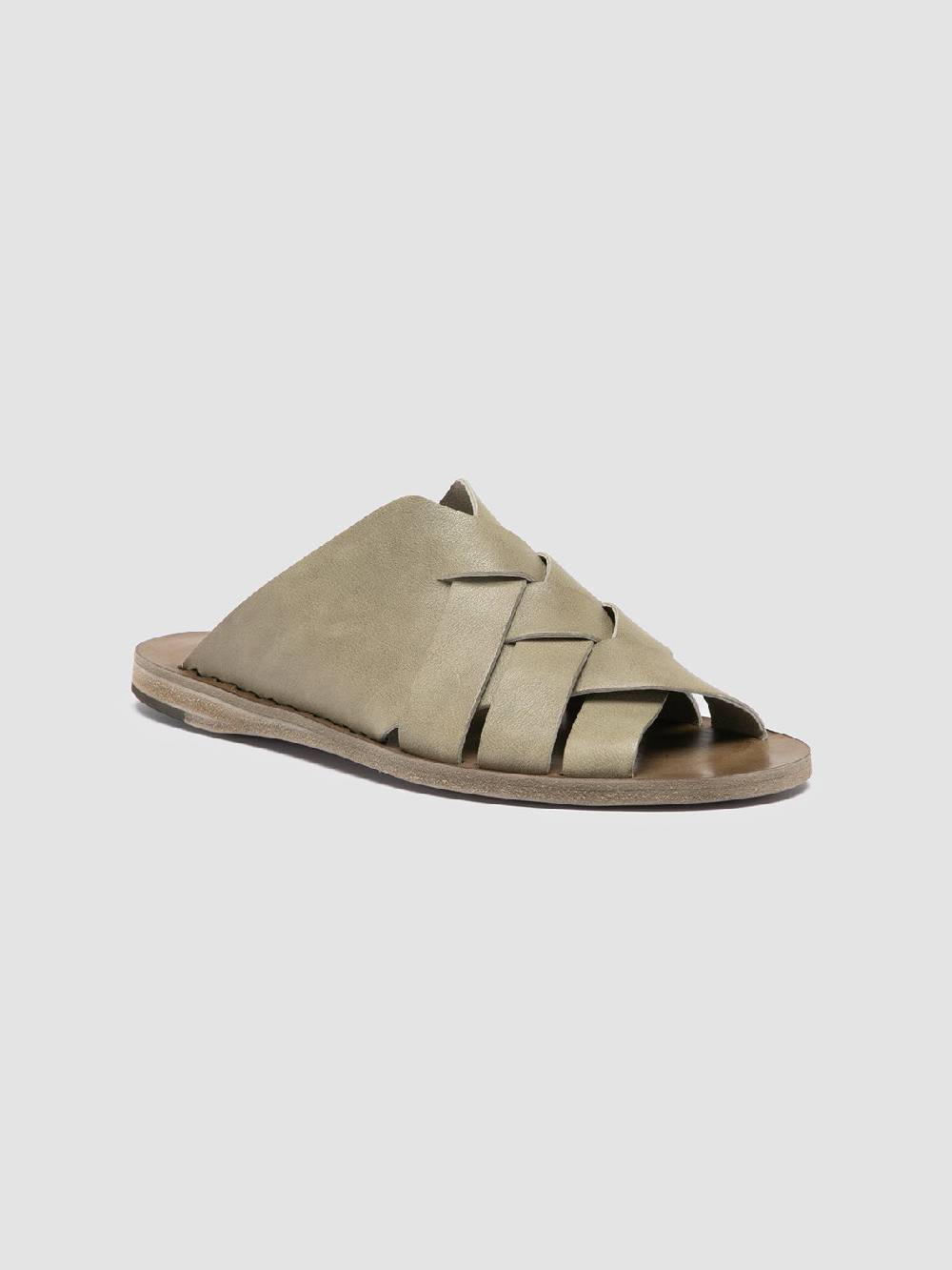 Officine Creative ITACA 049 Sandali Slide in Pelle Verde Saldi