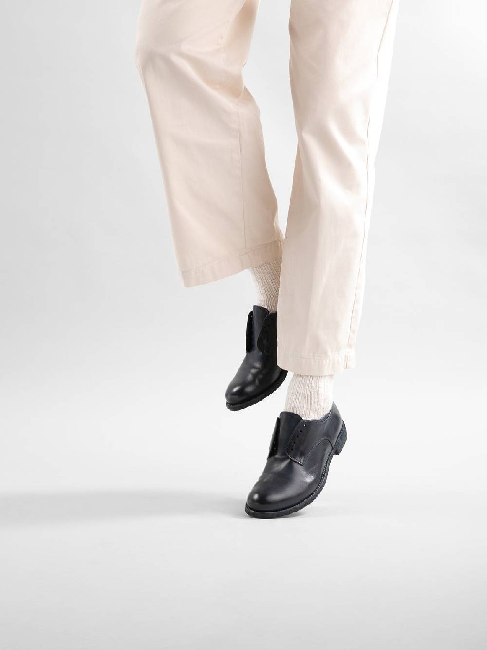 Officine Creative LEXIKON 012 Derby in Pelle Nera Saldi Di Fabbrica