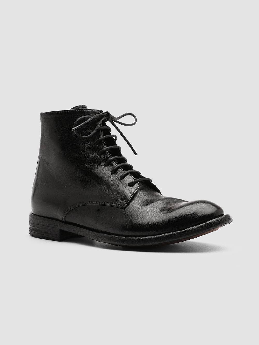 Officine Creative LEXIKON 123 Stivaletti in Pelle Nera con Zip Moda