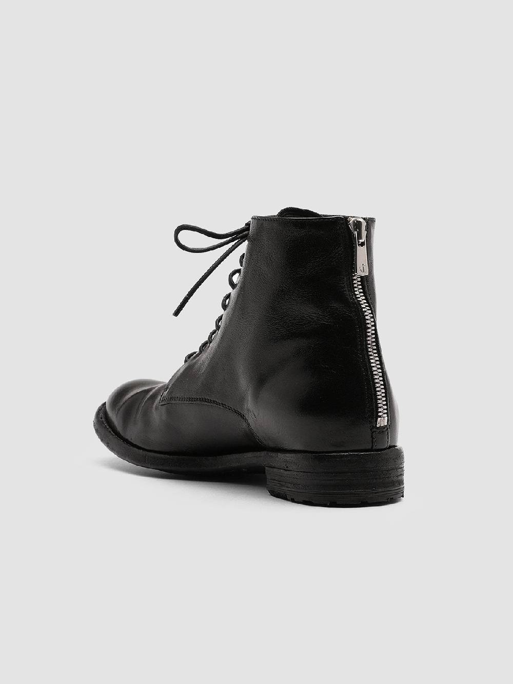 Officine Creative LEXIKON 123 Stivaletti in Pelle Nera con Zip Moda
