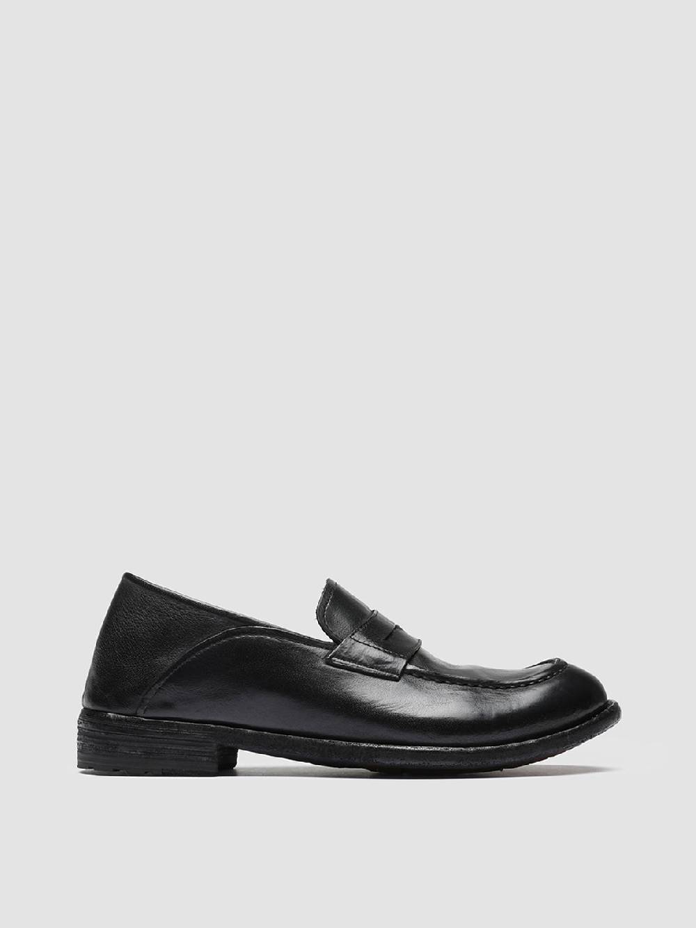 Officine Creative LEXIKON 140 Mocassini Penny Loafer in Pelle Nera In Linea