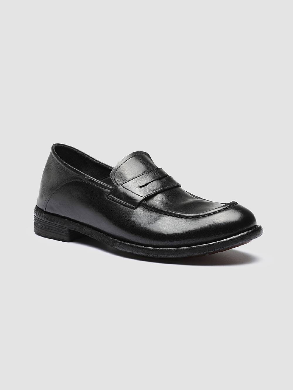 Officine Creative LEXIKON 140 Mocassini Penny Loafer in Pelle Nera In Linea