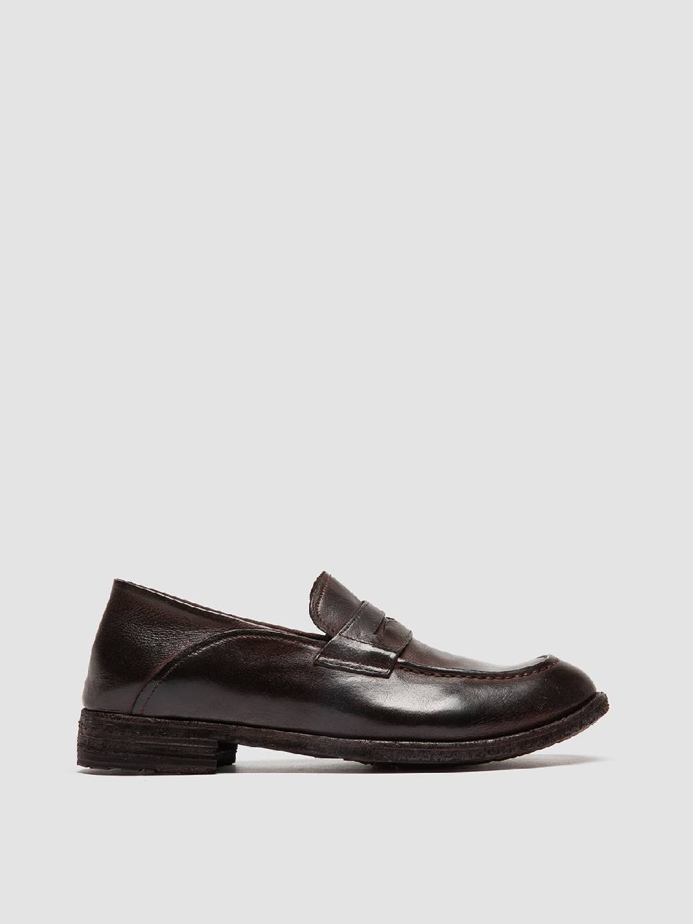 Officine Creative LEXIKON 140 Mocassini Penny Loafer in Pelle Marrone Qualità