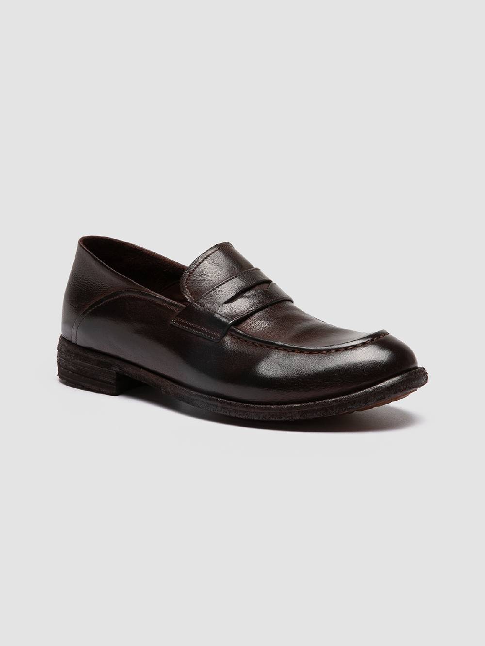 Officine Creative LEXIKON 140 Mocassini Penny Loafer in Pelle Marrone Qualità