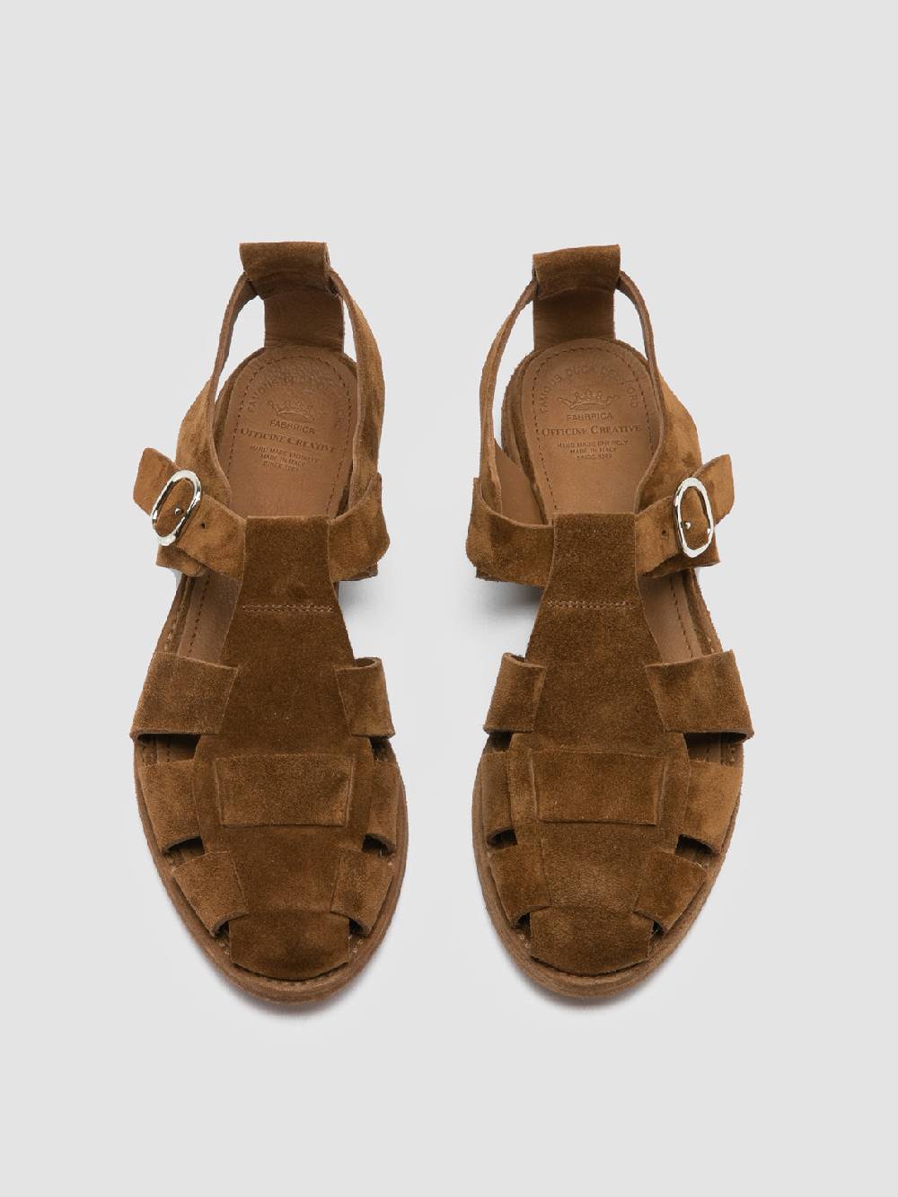 Officine Creative LEXIKON 536 Sandali in Pelle Scamosciata Marrone Offerta speciale della fabbrica