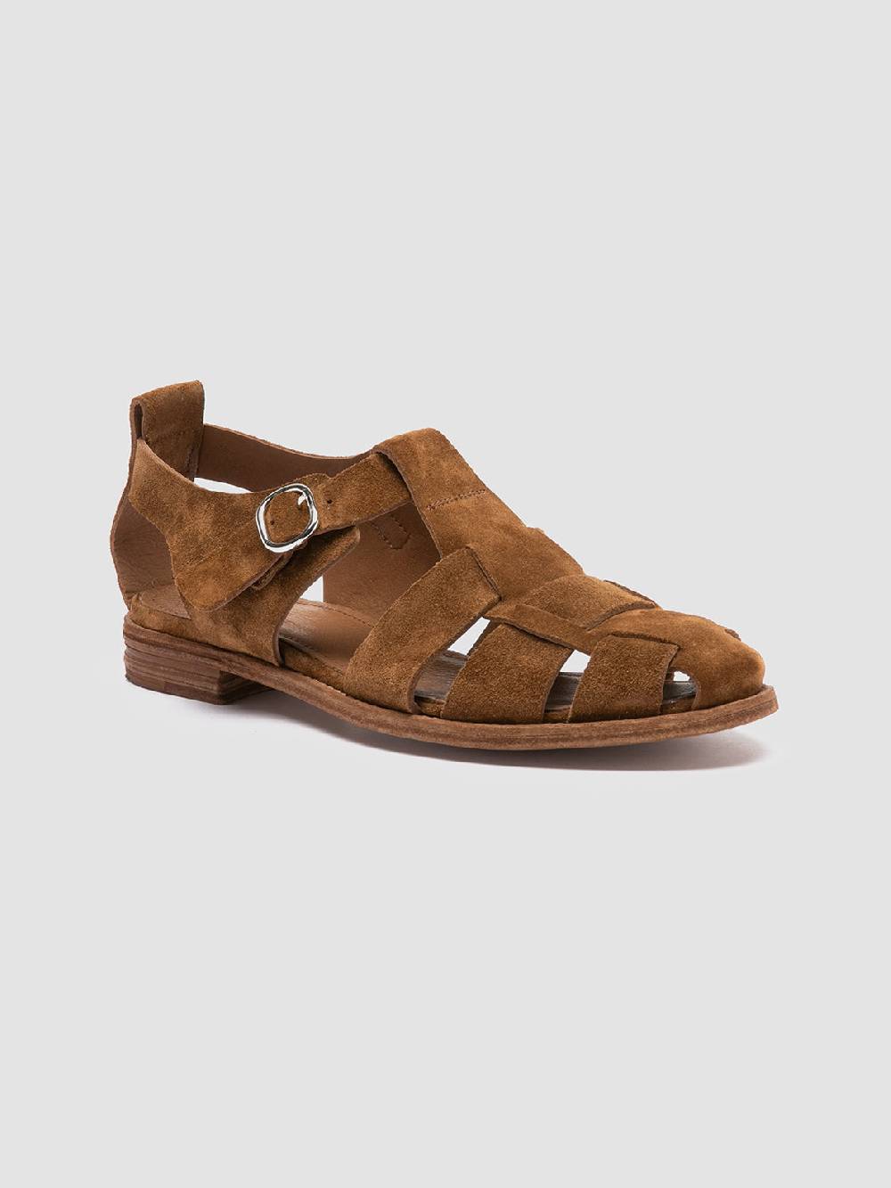 Officine Creative LEXIKON 536 Sandali in Pelle Scamosciata Marrone Offerta speciale della fabbrica