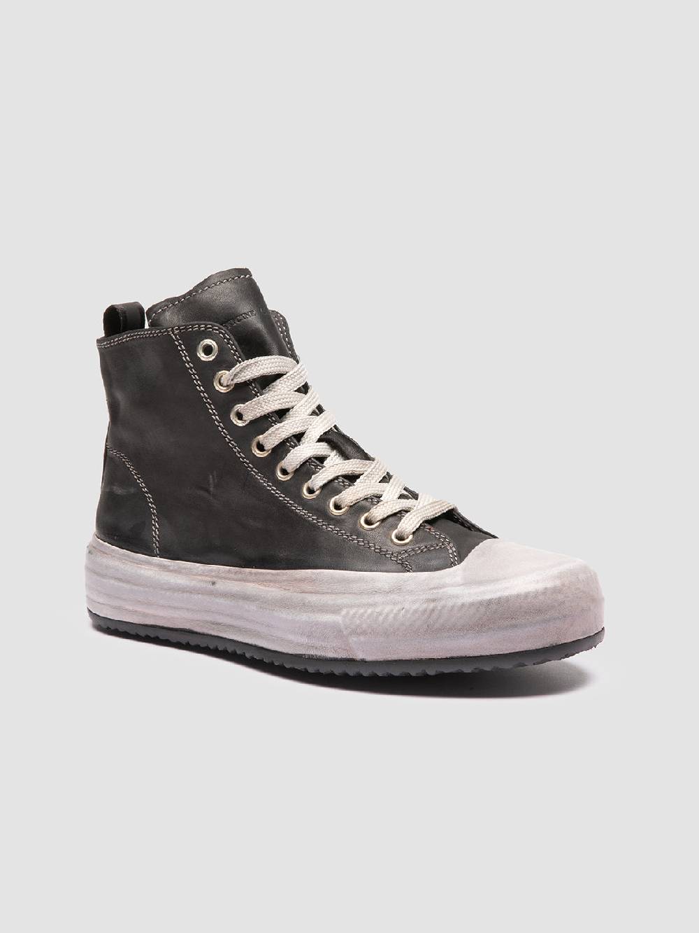 Officine Creative MES DD 102 Sneaker Alte in Pelle Nera Trasporto libero internazionale