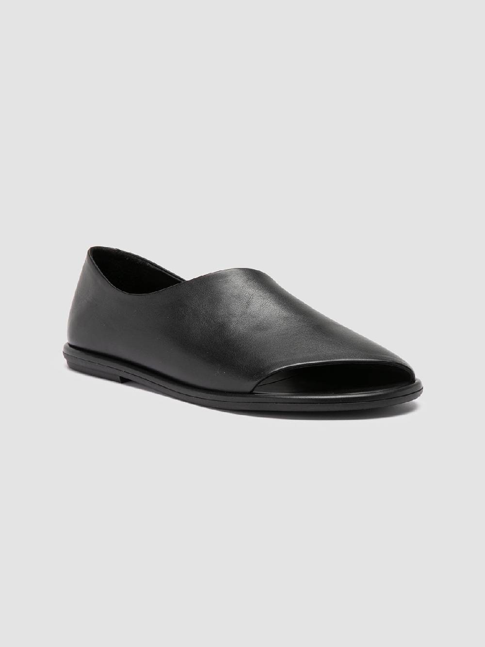 Officine Creative MIENNE 102 Scarpe Peep Toe in Pelle Nera Esporta salva