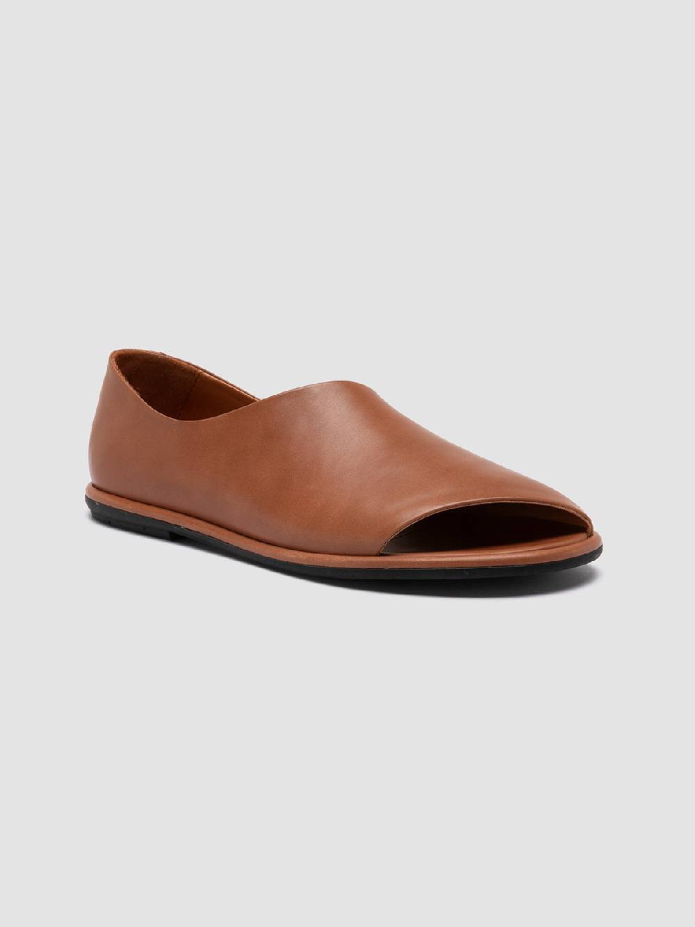 Officine Creative MIENNE 102 Scarpe Peep Toe in Pelle Marrone Black Friday Prezzi