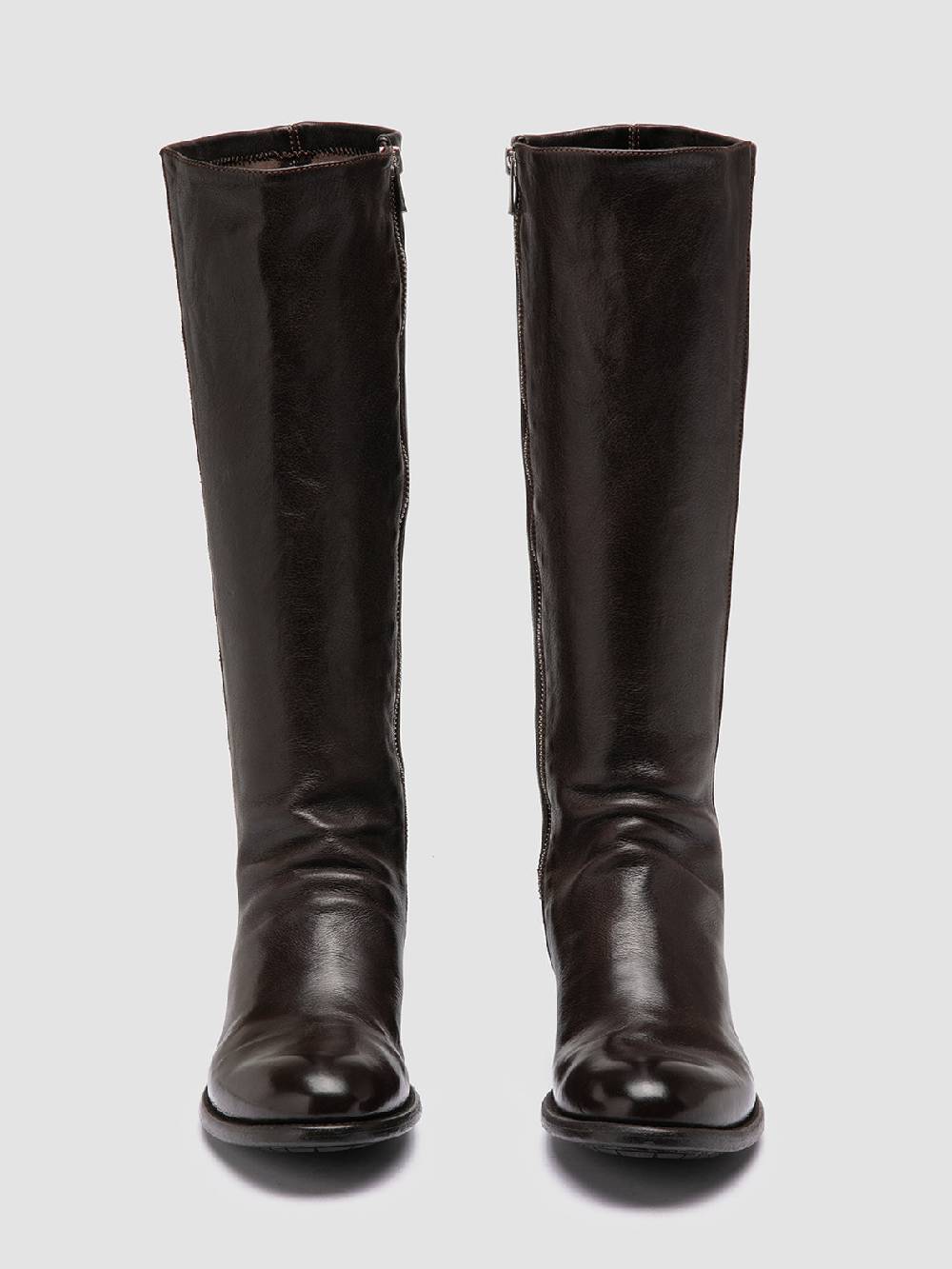 Officine Creative LIS 005 Stivali con Zip in Pelle Marrone In vendita