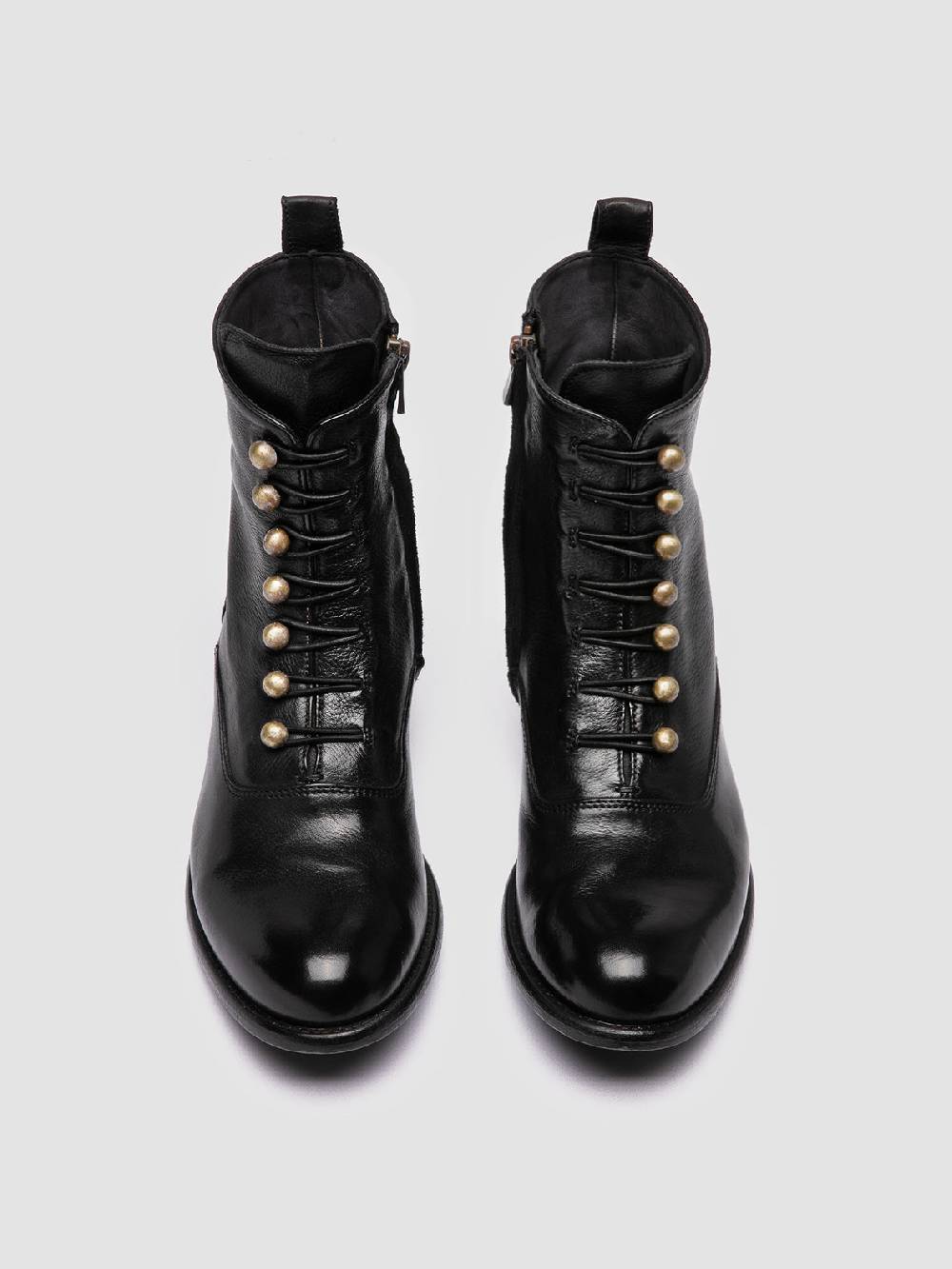 Officine Creative LIS 006 Stivali con Zip in Pelle Nera Duty-free