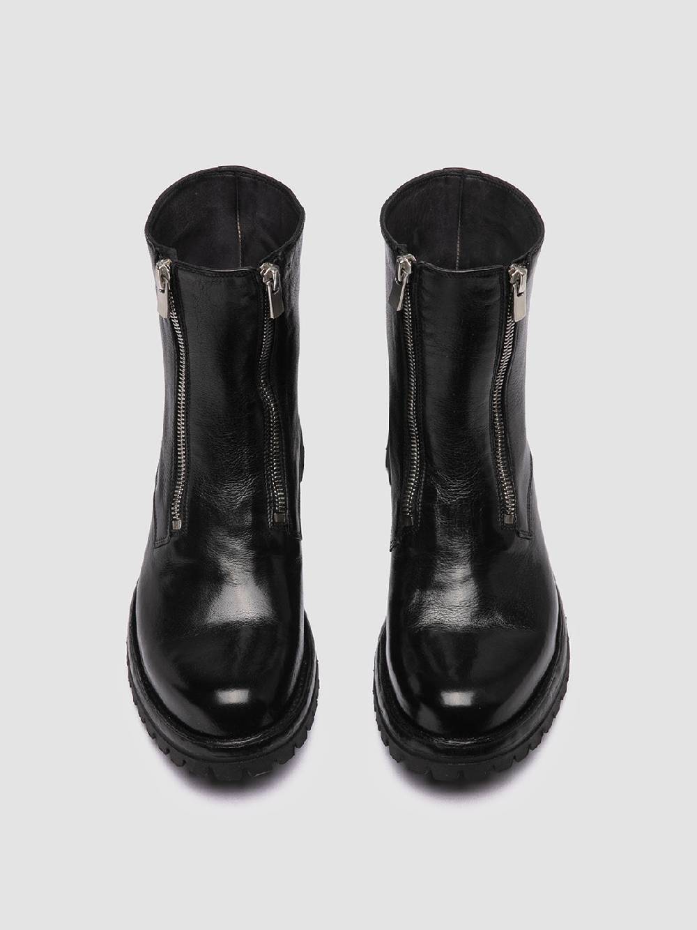 Officine Creative LORAINE 026 Stivali con Zip in Pelle Nera Italy
