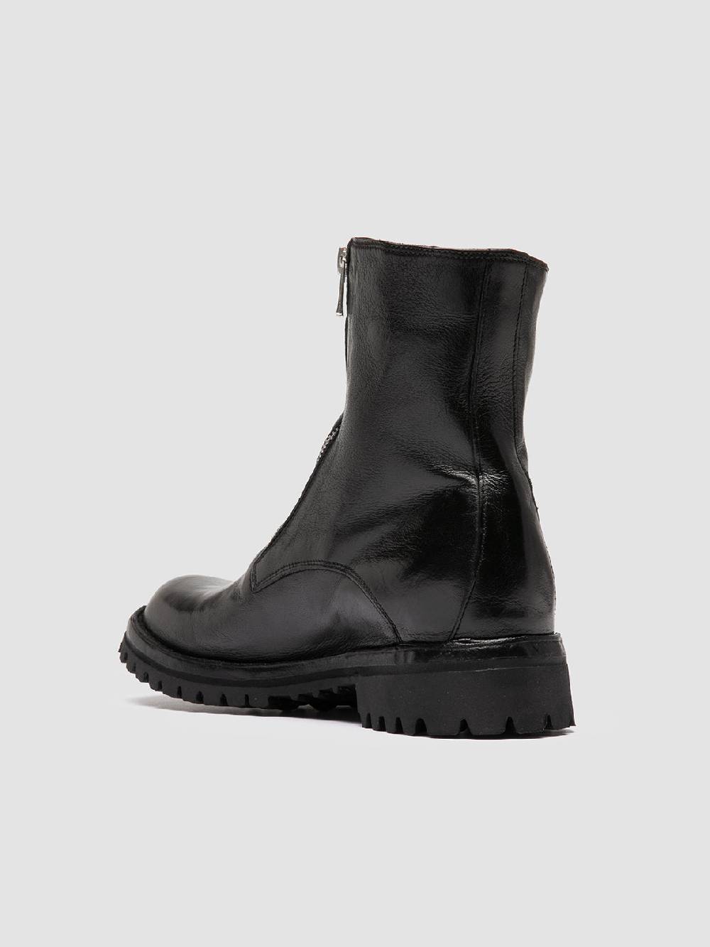 Officine Creative LORAINE 026 Stivali con Zip in Pelle Nera Italy