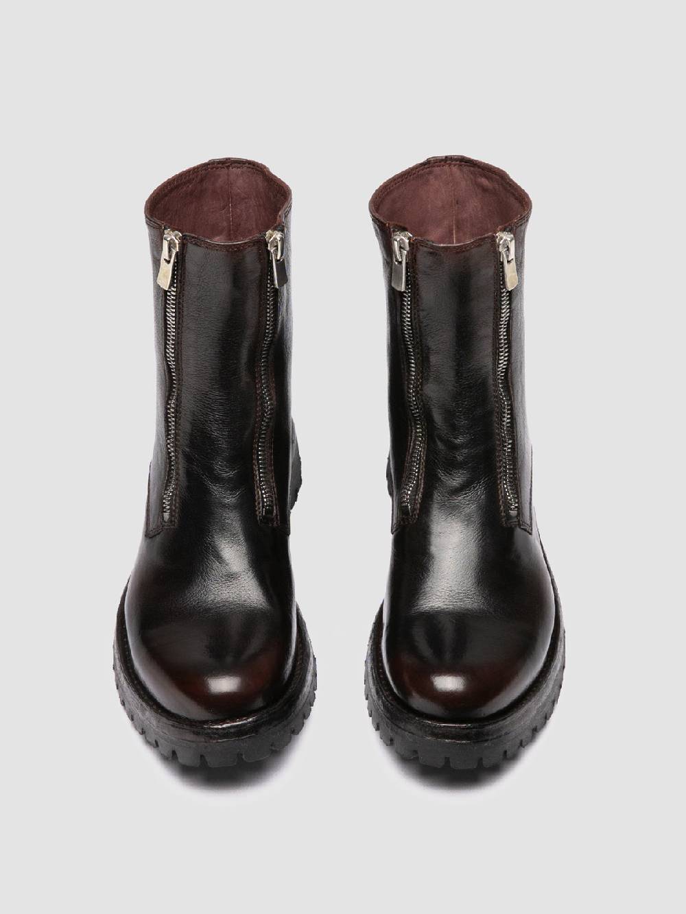 Officine Creative LORAINE 026 Stivali con Zip in Pelle Marrone Italia