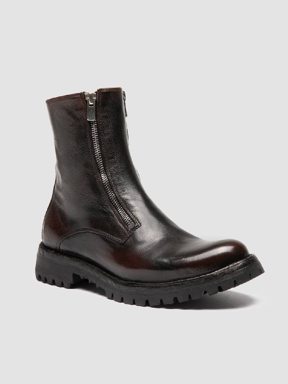 Officine Creative LORAINE 026 Stivali con Zip in Pelle Marrone Italia