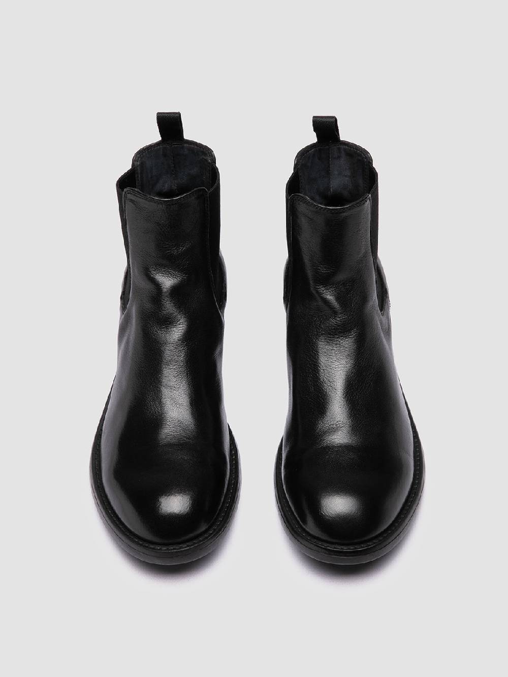 Officine Creative SERGEANT 102 Stivaletti Chelsea in Pelle Nera Spedizione Gratuita