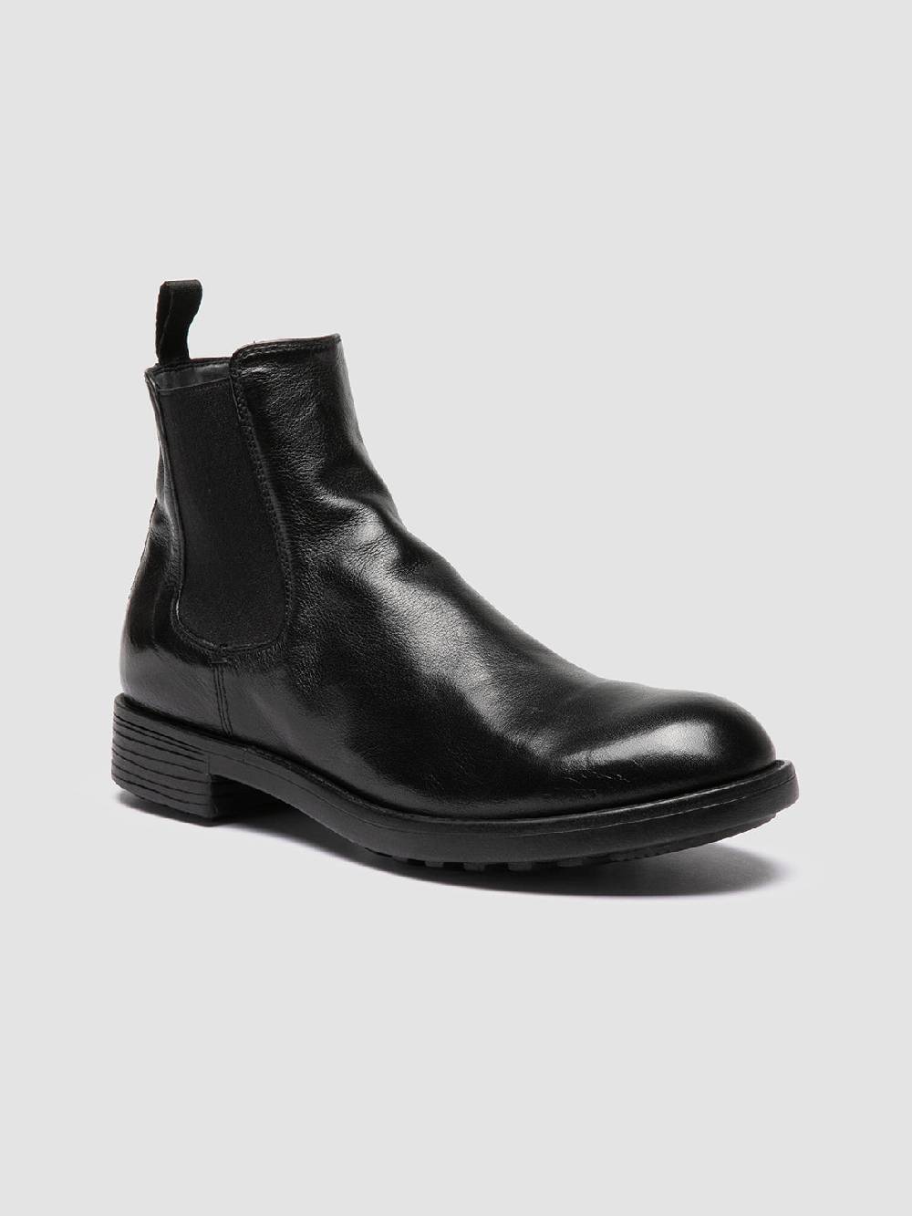 Officine Creative SERGEANT 102 Stivaletti Chelsea in Pelle Nera Spedizione Gratuita