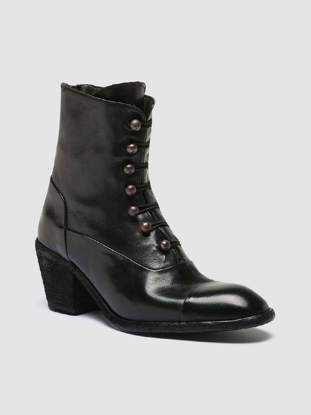 Officine Creative SYDNE 005 Stivali Zip in Pelle Nera Negozi Online