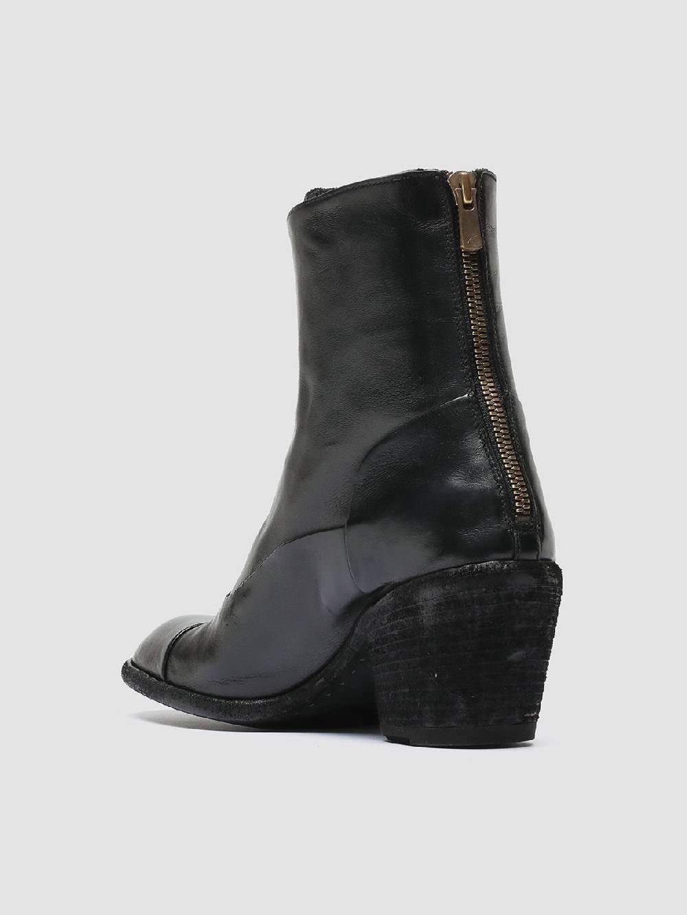 Officine Creative SYDNE 005 Stivali Zip in Pelle Nera Negozi Online
