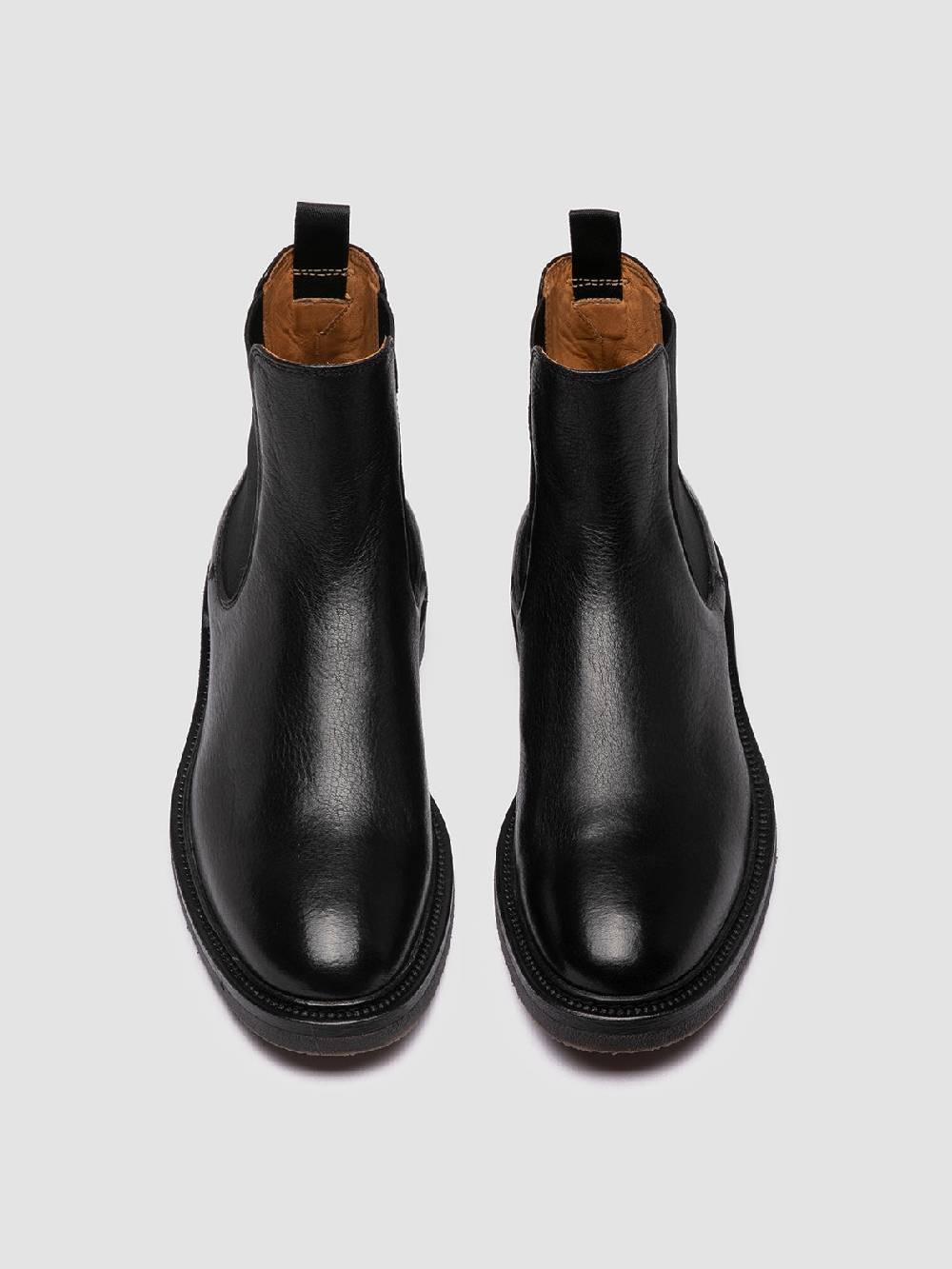 Officine Creative HOPKINS FLEXI 204 Stivaletti Chelsea in Pelle Nera Consegna Veloce