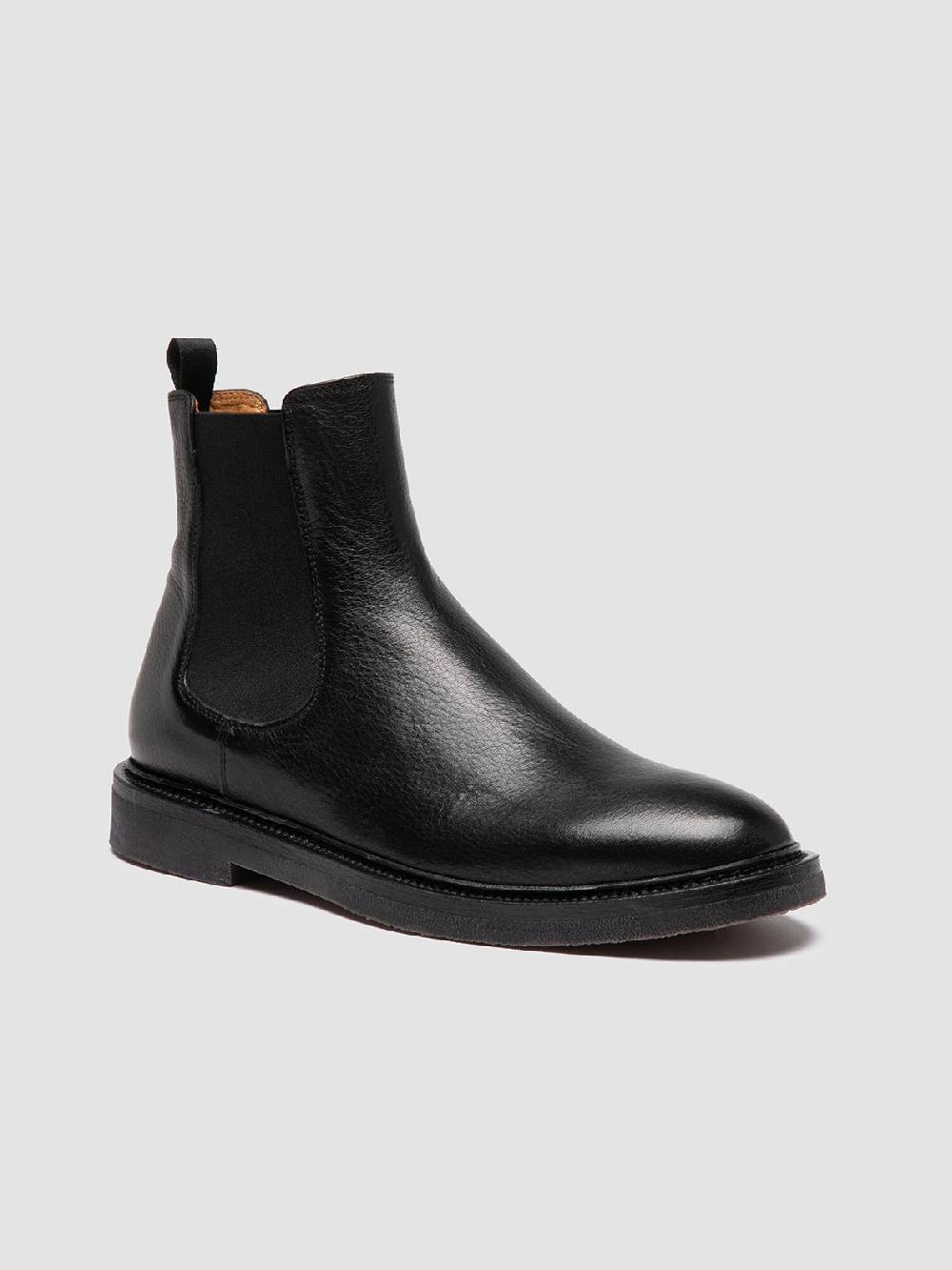 Officine Creative HOPKINS FLEXI 204 Stivaletti Chelsea in Pelle Nera Consegna Veloce