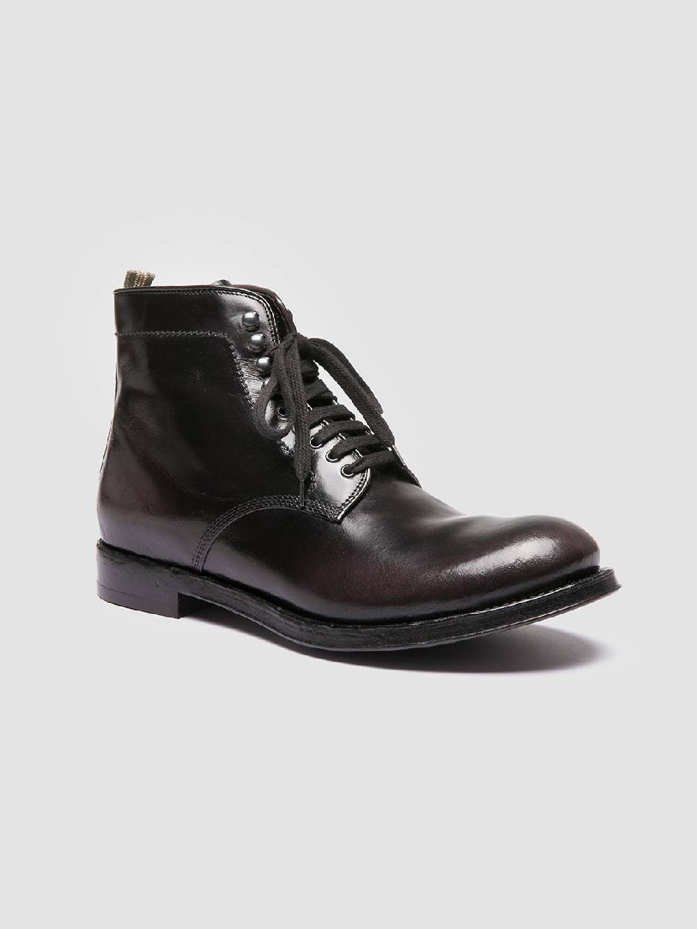 Officine Creative ADMIRAL 004 Stivali Stringati in Pelle Grigia Prezzo Ridotto