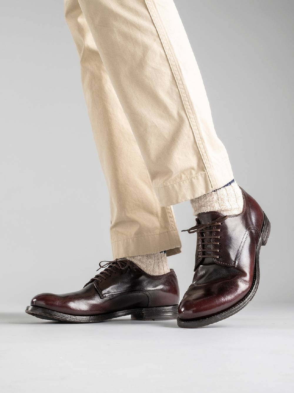 Officine Creative ANATOMIA 012 Derby in Pelle Bordeaux Presa