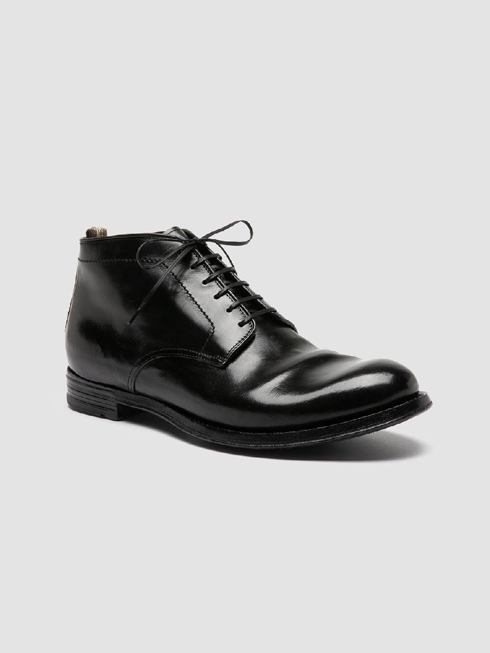 Officine Creative ANATOMIA 88 Stivali Chukka in Pelle Nera Nuova